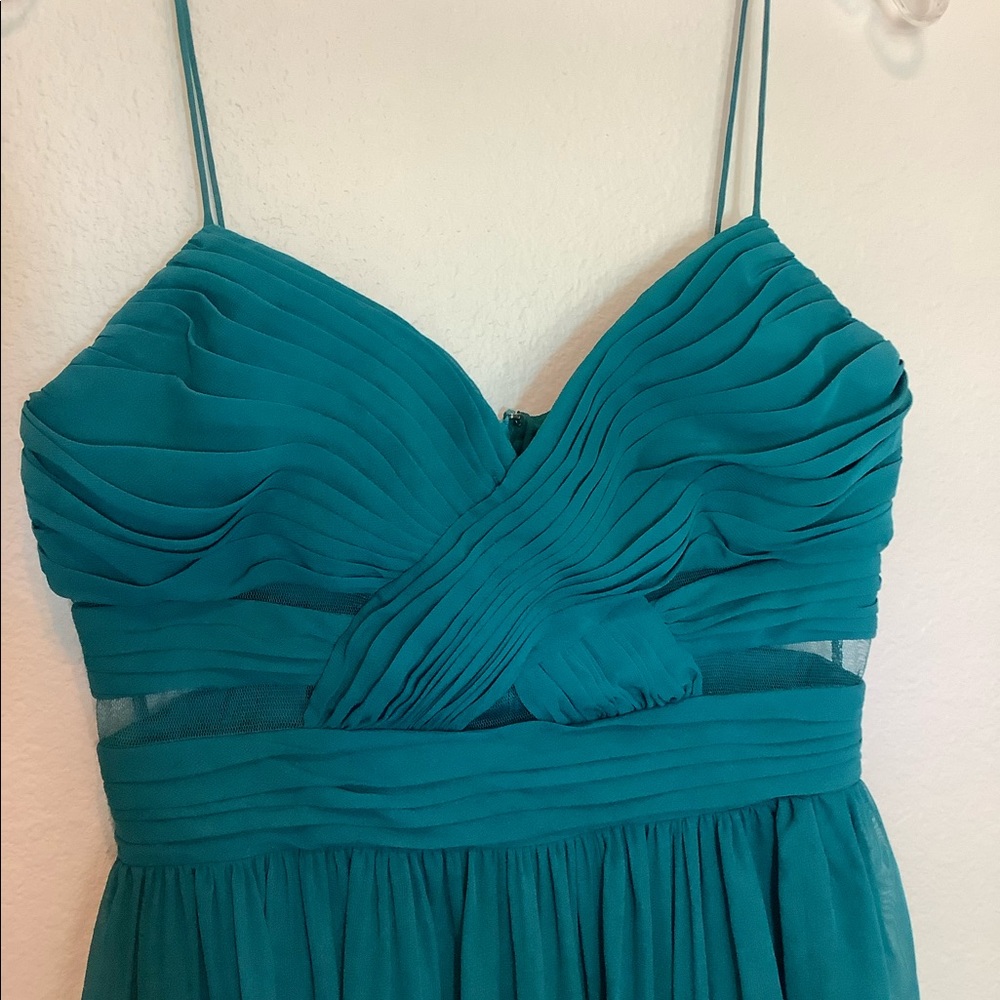 Y2K Sheer Panel Mini Prom Dress Chiffon - Picture 3 of 5